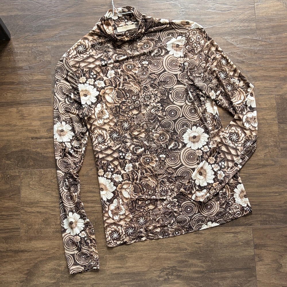 ULLA Johnson Floral Ivory & Coca, Boho Chiq Patterned Top